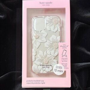 KATE SPADE CLEAR FLORAL / SPARKLE IPHONE HARDSHELL CASE -5.4 12 MINI - NWT !🌸💗